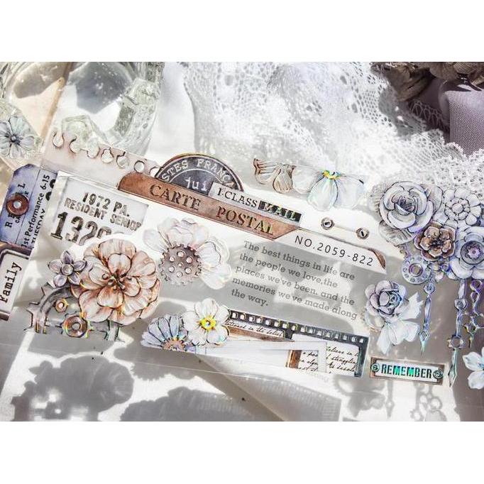 TimeGrid Vintage Flower Washi & PET Tape PT