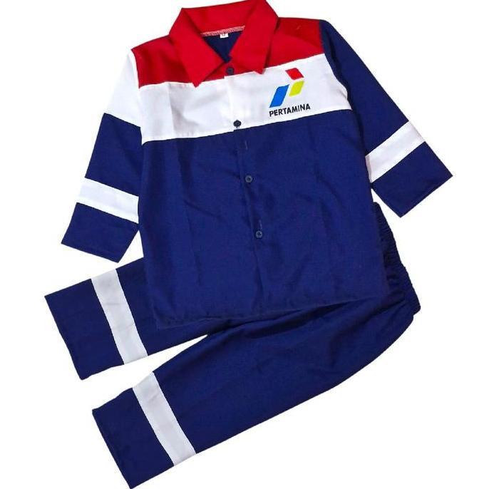 STELAN BAJU ANAK MODEL KARYAWAN PEGAWAI PERTAMINA USIA 1-10 TAHUN/BAJU PERTAMINA/BAJU KARYAWAN PERTA