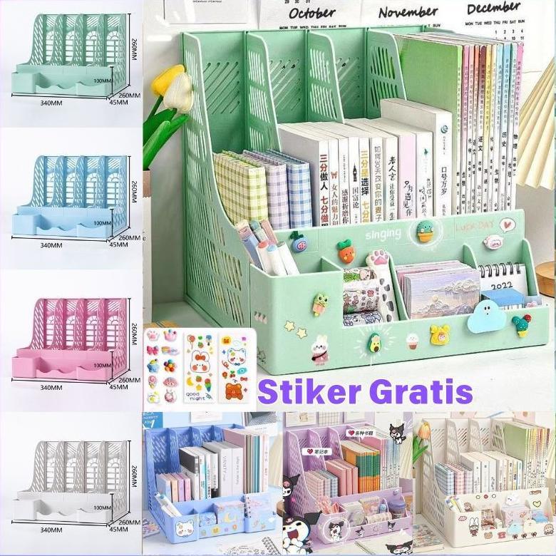 Desktop organizer Rak Buku Rak Penyimpanan file organizer Box File Rak pena Organizer File Rak Buku 