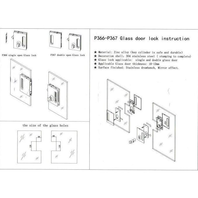 Kunci Sliding Pintu Kaca Single Glass Sliding Lock