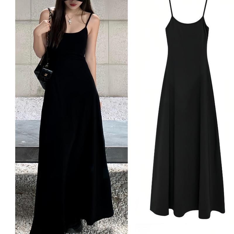 Ready Stock Rekomendas Dress Hitam Panjang Wanita Gaya Korea Hepburn Casual Dress Dress Wanita Kekin