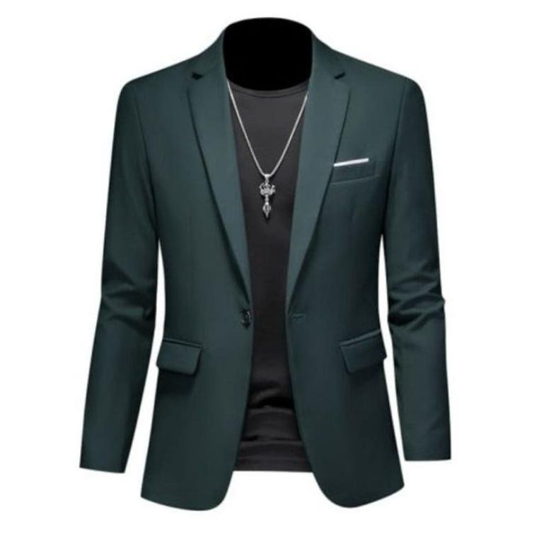 PREMIUM JAS BLAZER PRIA WARNA HIJAU TUA - JAS BLAZER KANTOR - JAS WEDDING - JAS NIKAH - JAS ACARA