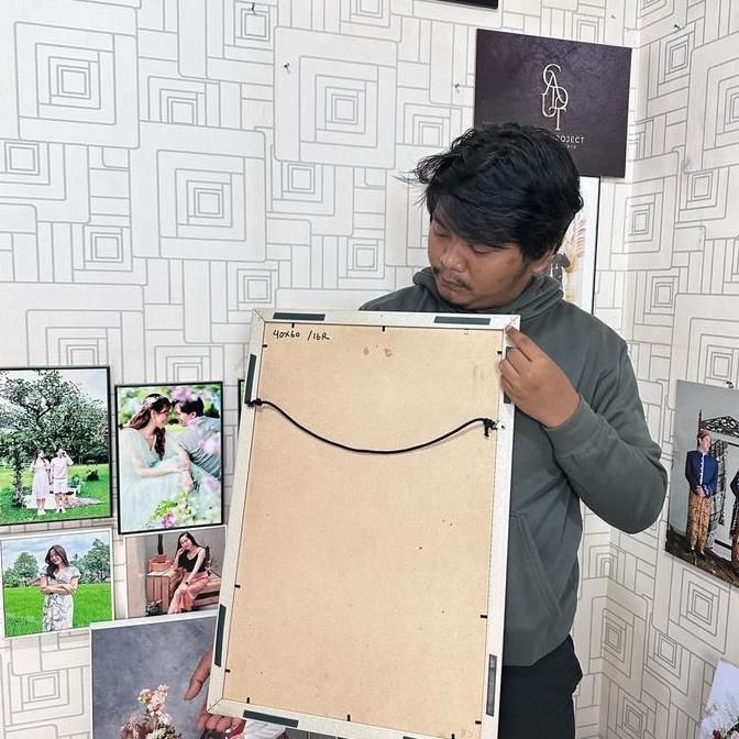 Frame Laminasi Canvas motif kayu 40x60 / 16R /50x70 /20r/ bingkai foto / cetak foto murah / cadutpro