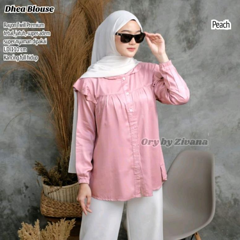 NEW DHEA BLOUSE / Blouse Wanita RAYON TWILL / Blouse Polos / Blouse Rempel Twill