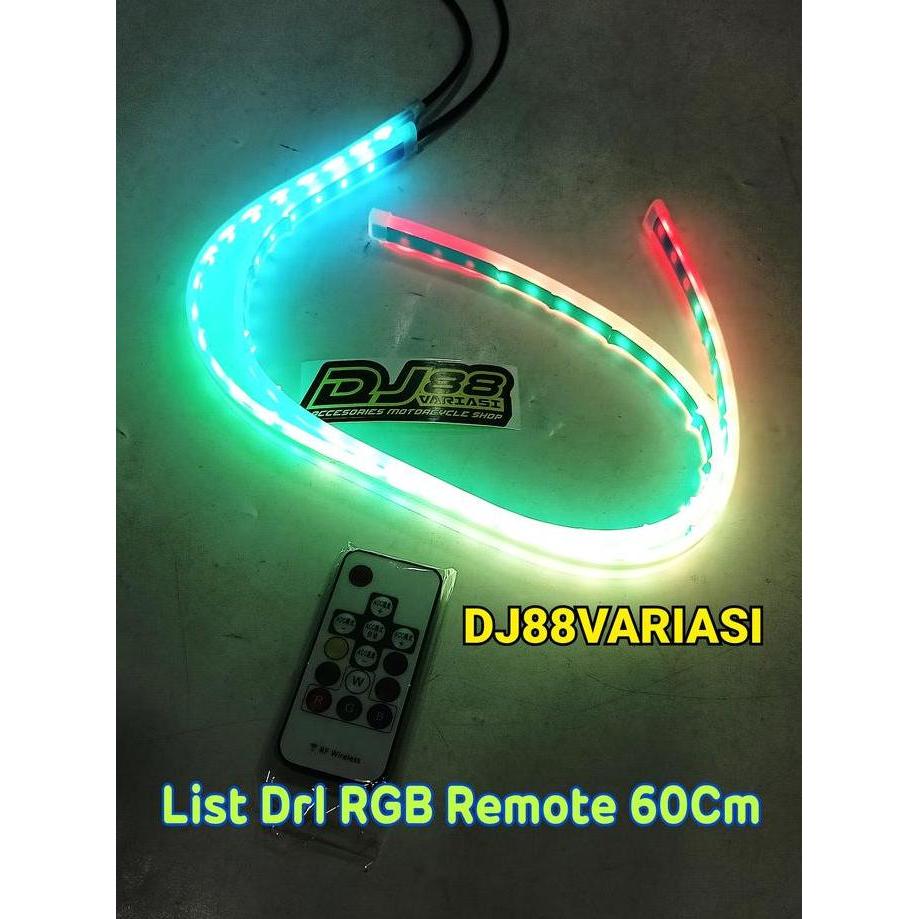 List DRL RGB remote 60cm lampu alis PCX 150 PCX 160 rubah warna