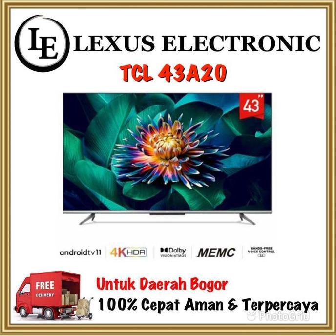 TERLARIS TCL ANDROID TV 43 INCH | 43A20 | A20 | ANDROID 11