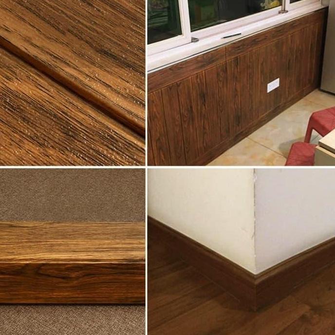 Decor- Foam 3D Kayu List Wood Panel Spons Wallpaper Sticker Dinding