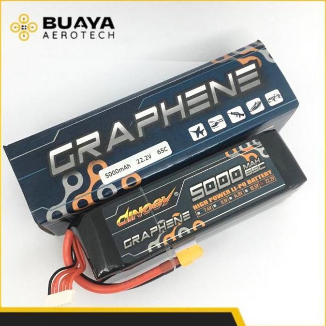 Dinogy Baterai Lipo 6S Graphene 5000mAh 65C XT60 Battery Drone Batre FAB