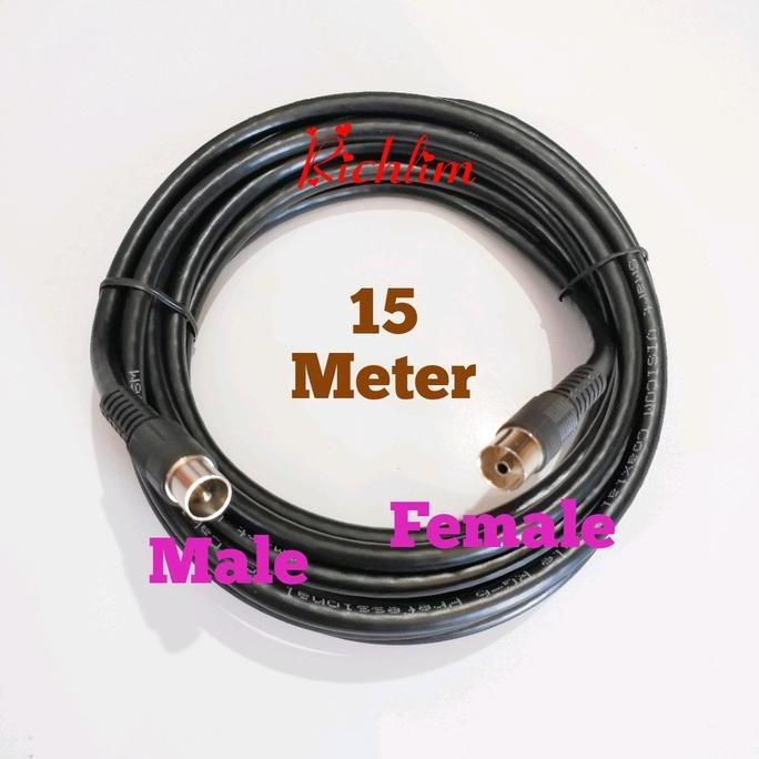 Lansungkirim- Kabel Antena Tv Digital Male To Female 10M / 15M / 20 M Kabel Sambung / Kabel Stb Ke T