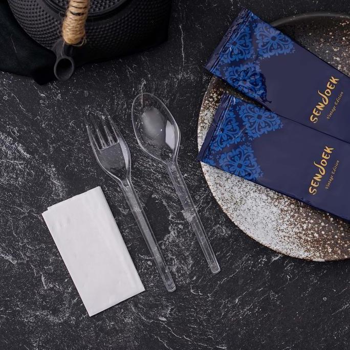 Essen- Sendok Garpu Plastik Set Bening