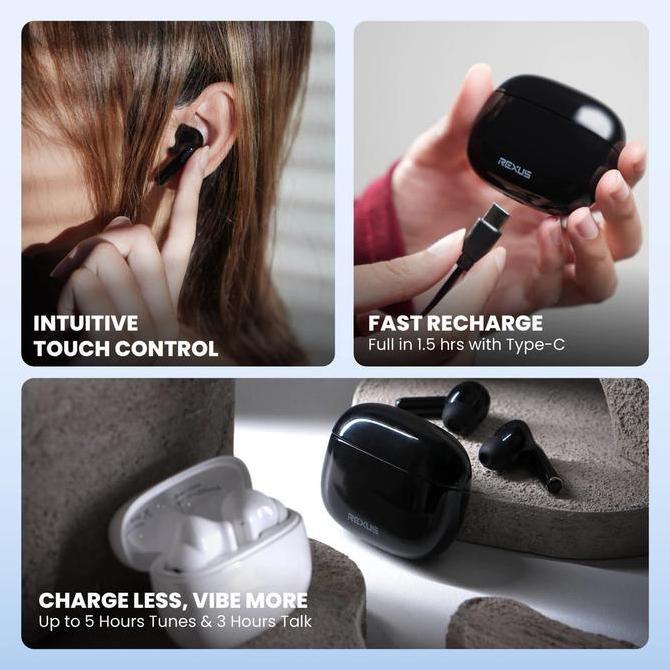Sale Earphone Bluetooth Tws V5.4 Rexus Fx99 Deep Bass & Support Voice