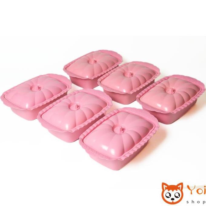 Essen- (6Pcs) Set Basi Prasmanan Plastik / Wadah Saji Prasmanan / Tempat Makan Prasmanan Set / Wadah