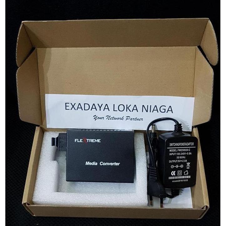 TERMURAH - Flextreme FL-8110GSA-11-20-AS Converter Gigabit to Fiber SC SingleMode