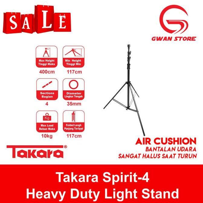 Light Stand Takara Spirit-4 Heavy Duty Air Cushion Lightstand Studio