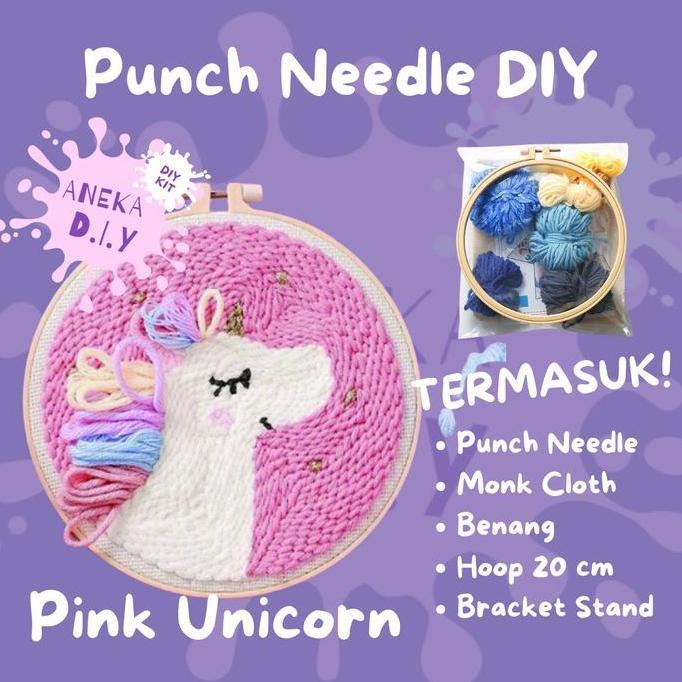 Lengkappoll- Punch Needle Kit Lengkap Diy Jahit Sulaman Embroidery Kit Package Paket Sulam Kit Menyu