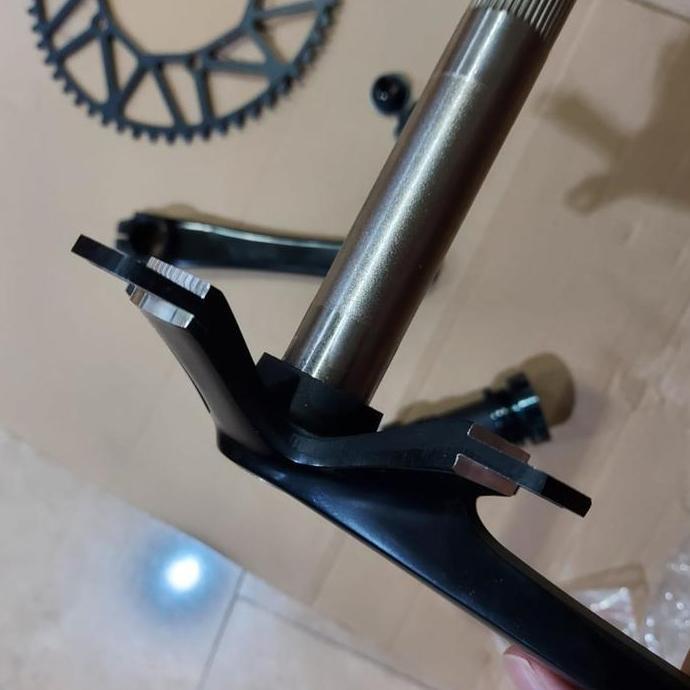 Lengkapbos- Crankset Litepro Plus Emboss Crankarm Crank Arm Set Bb Ht 54T 56T Bb Hollowtech Gold Sil