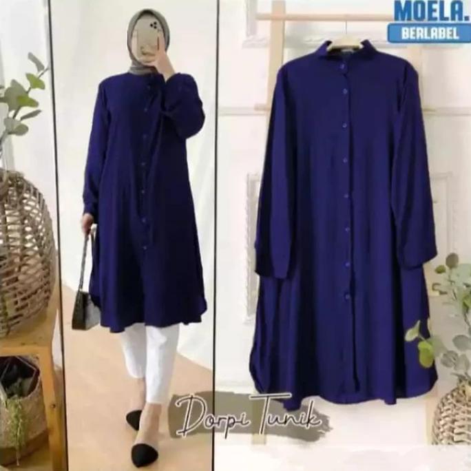 MURAH LEBAY LONG TUNIK KEMEJA POLOS JUMBO SHAKILA TWILL MURAH LEBAY