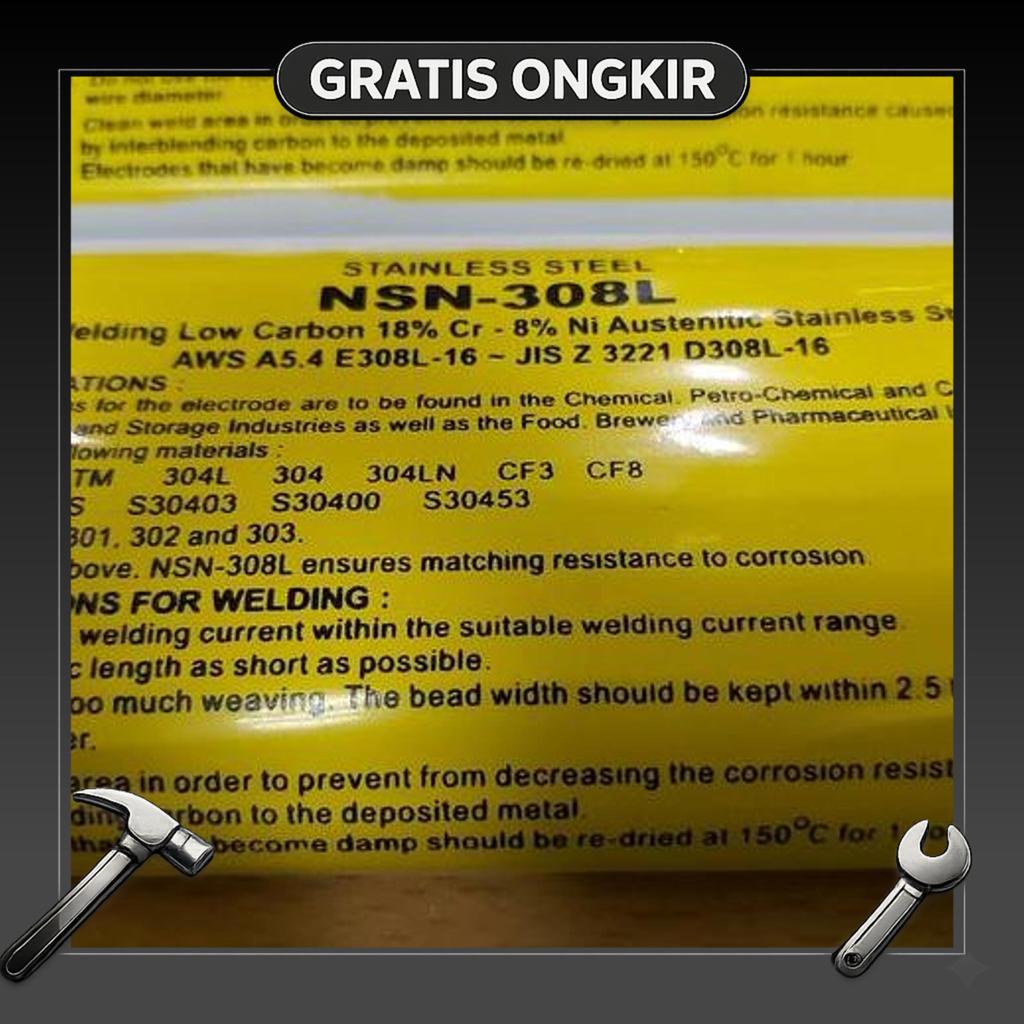 Kawat Las Stainless Nikko Nsn 308L E308L | Pack 1Kg
