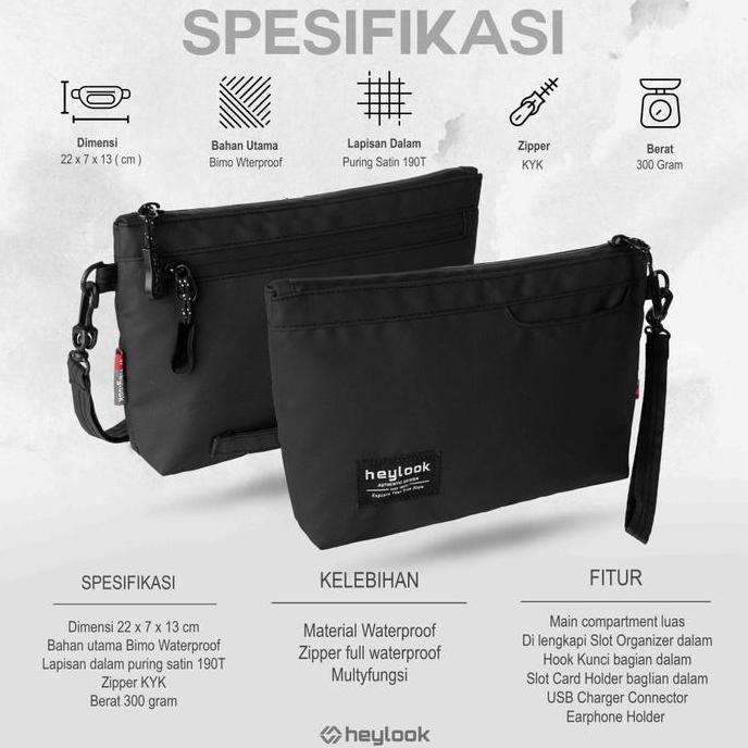 Tas Pria Hand Bag Anti Air Clutch Bag Waterproof Tas Genggam Tangan Pria Wanita