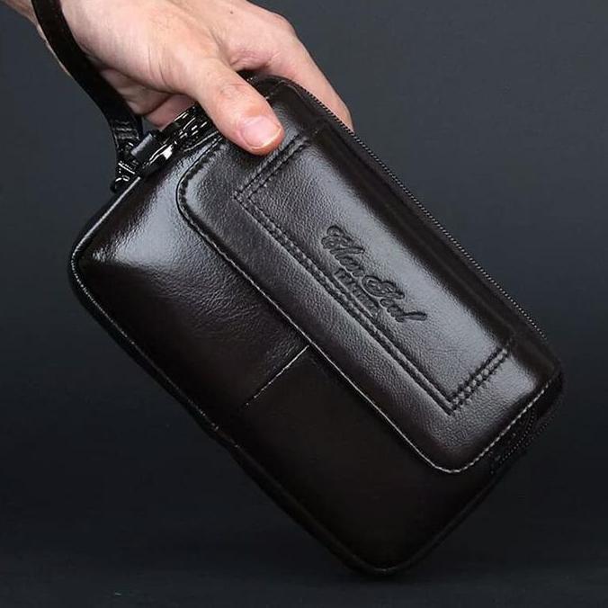 Clutch Pria Hand Bag Kulit Mini Cheer Soul Tas Hp Pouch Dompet Pria - Clutch
