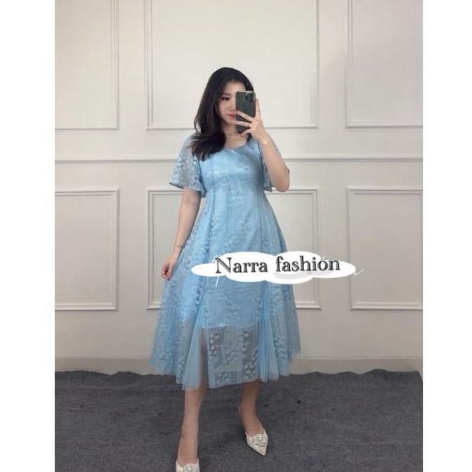 BELI OUTFIT TERBARU TAHUN 2024 / MIDI DRESS PESTA BROKAT MALIKA / DRESS PARTY NATALAN DAN TAHUN BARU