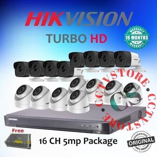 TERLARIS PAKET CCTV HIKVISION 16 CHANNEL 5MP 4K PAKET HIKVISION 16 CHANNEL 5MP