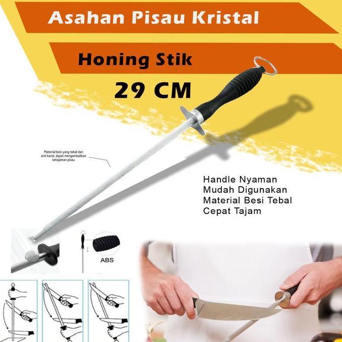 JAOPMAM Alat Pengasah Asahan Pisau 29cm Dapur Stick Pengasah Pisau Baja Knife Sharpening Stainless K