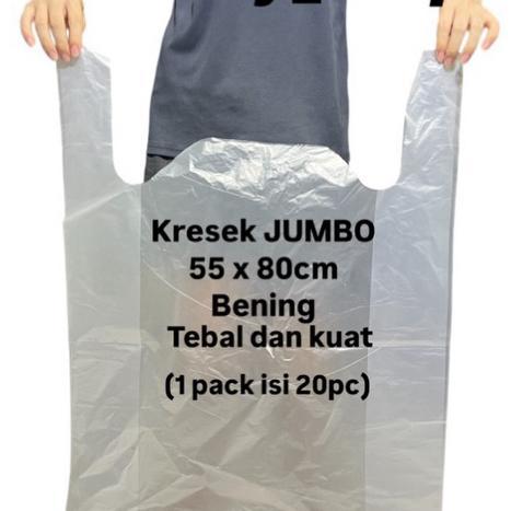 Kantong Kresek Besar Jumbo Bening 55 X 80 - Kresek Sampah Plastik Laundry Serbaguna