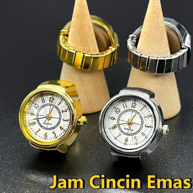 HYAKABA Jam Tangan Cincin Digital Emas Jam Tangan Retro Cincin Mini Cincin Pria Dan Wanita Yang Eleg