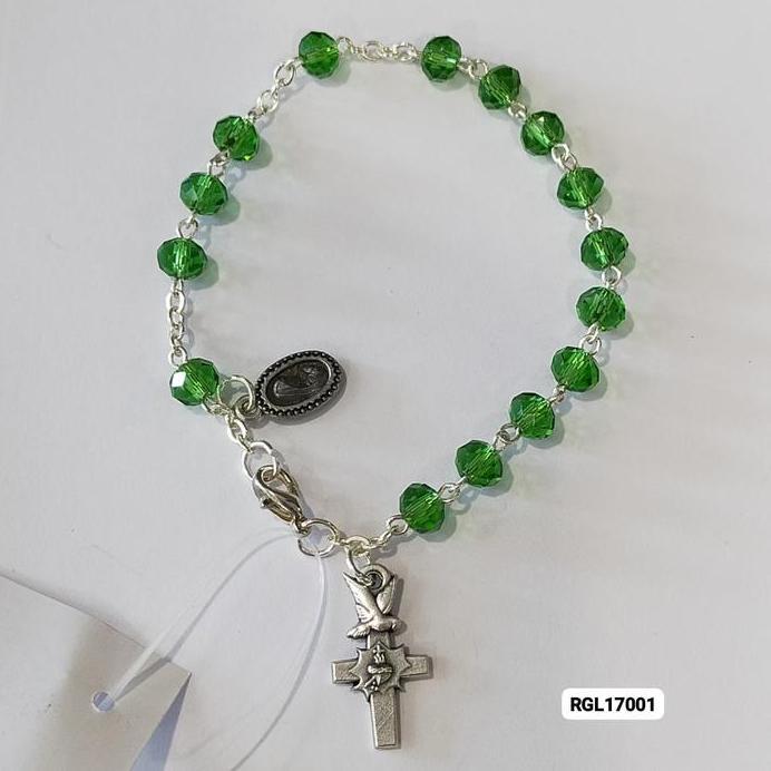 Ready Rosario Gelang Kristal Bandul Salib Italy Katolik
