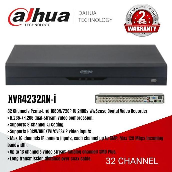 TERLARIS DVR DAHUA 32 CHANNEL NEW XVR DAHUA 32CH XVR4232AN-I WIZSENSE RESMI