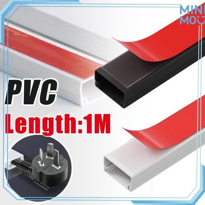 BOWTEKH Ducting Kabel PVC 100cm - Penutup Kabel Anti Tikus untuk Dinding | Pelindung Kabel Tembok La