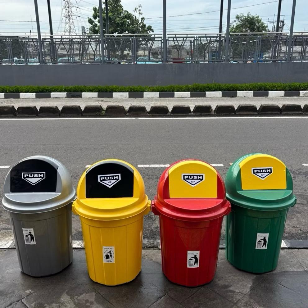 Kimplast - Tempat Sampah + Tutup 80 Liter Tempat Sampah Besar Tong Sampah Tong Sampah Besar Tempat S