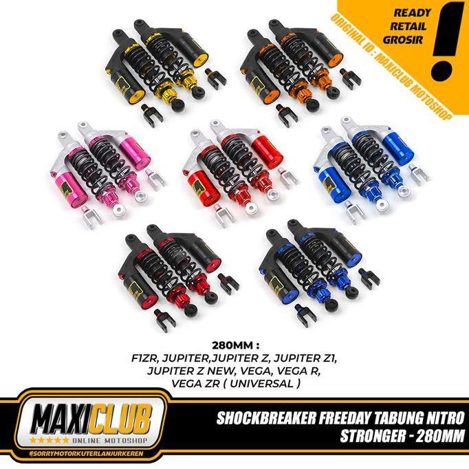 Shockbreaker bebek FREEDAY Tabung STRONGER Shock Belakang Set Grand Fiz-R Ter Megapro Supra Vega Rx 