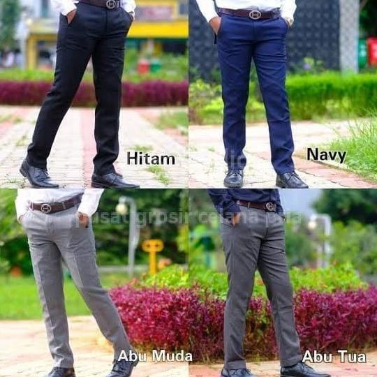 Trousers- Celana Kerja Pria Slim Fit Bahan Wool - Celana Formal Pria Bahan Wool