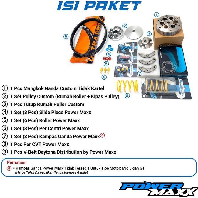 Paket Full Upgrade Kirian Cvt Mio J M3 Smile Soul Z S Gear Gt 115 125 Karburator Karbu Fi Racing - P