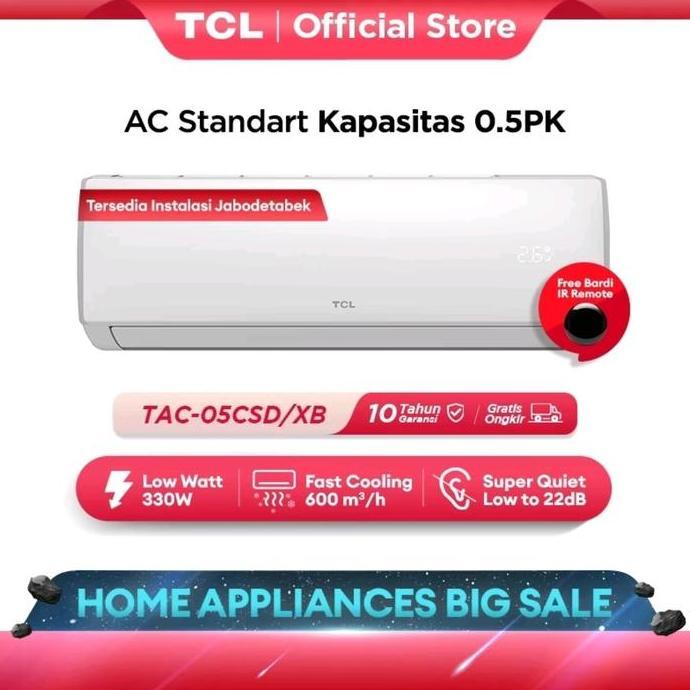 Terlaris Ac Tcl 1/2 Pk Low Watt Tac-05Csd Unit Saja