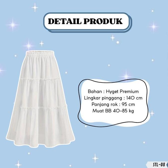 DISKON Set Rok  Chelyn  | Setelan Outfit Pantai [Rok Canda Susun + Blouse Desya + Hijab Bella square