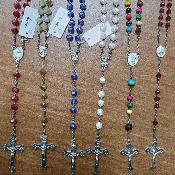 Kalung Rosario Premium /Aksesoris Rohani Katolik/Kalung pernikahan Katolik/Berbagai Variasi VS