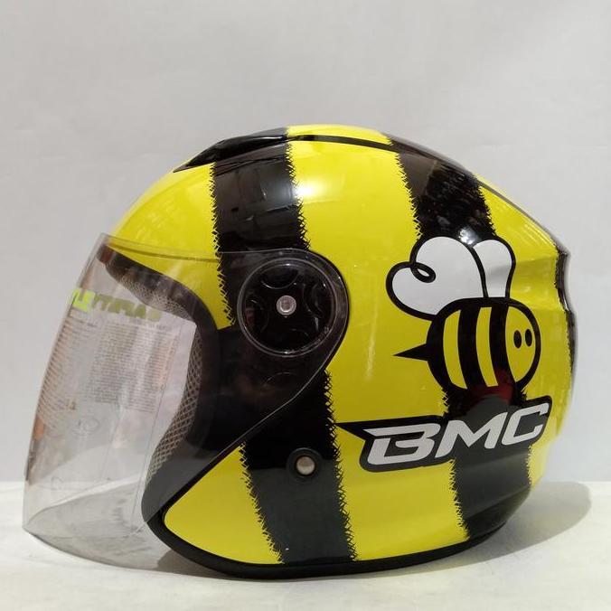 HELM BMC MILAN FLUFFY BEE BLACK YELLOW HELM HALF FACE