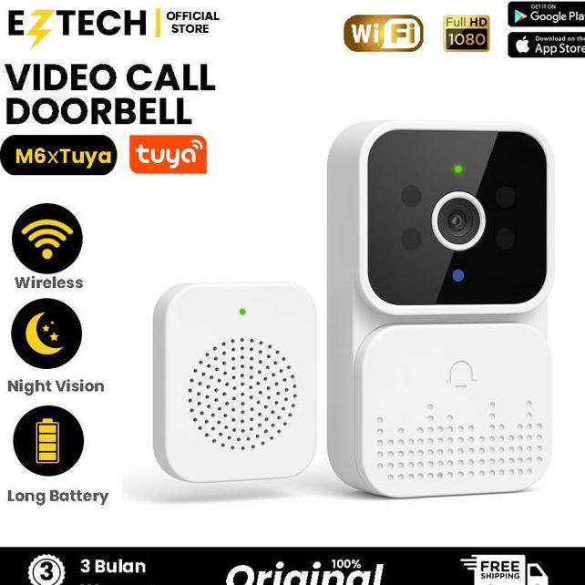 Bel Rumah Wireless Tuya Doorbell Kontrol Ponsel Bel Pintu Visual Wifi Tuya Smart Doorbell Camera Tuy