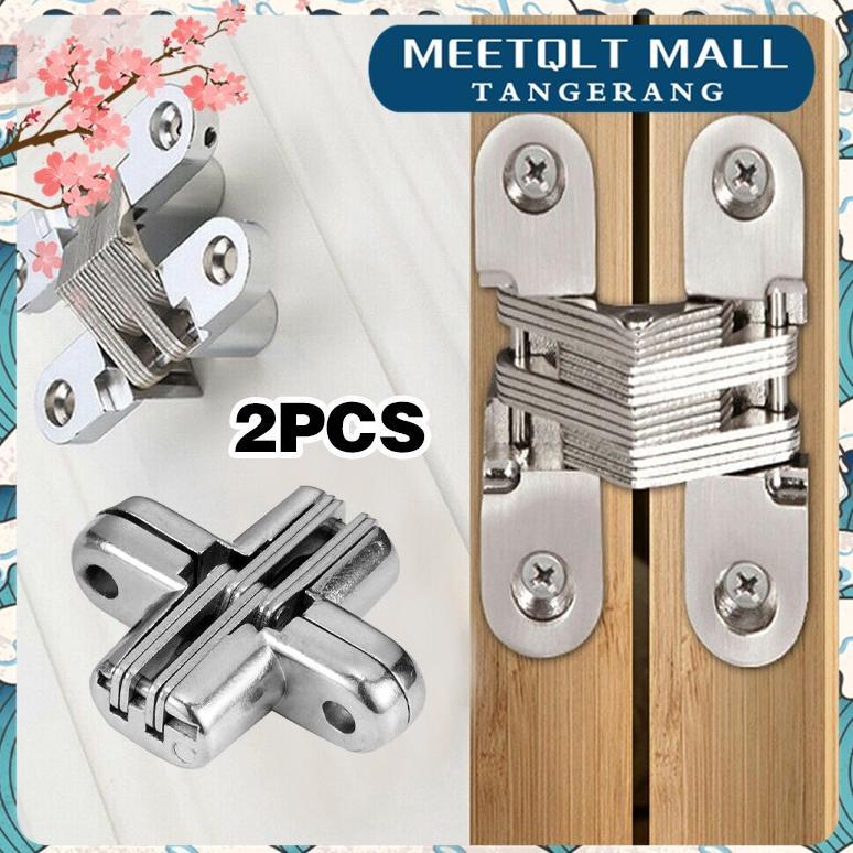 (Terbaru) 2PCS  ENGSEL STAINLESS /  Engsel Pintu /Engsel meja lipat /CHROME Cross Hinge Pintu Lemari