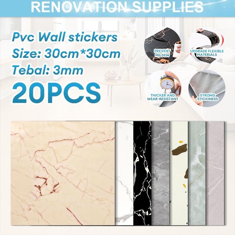 20pcs wallpaper dinning vinyl marmer 30x30 cm/lantai vinyl keramik granit/lemari marmer stiker Termu