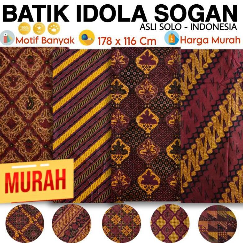 Murah  Kain Batik Idola Sogan Jarik Samping Sarung Wanita Pria Dewasa Motif Murah Panjang Solo Pekal