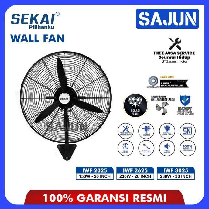 Terlaris Sekai Kipas Angin Dinding Industri 30 Inch Iwf 3077 / Iwf3077