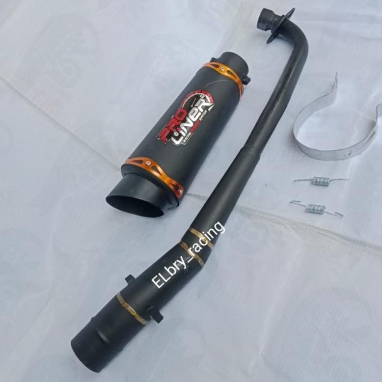 URBANESPACE KNALPOT RACING PROLINER FULL HITAM UNTUK MOTOR SUPRA X 125,ABSOLUTE REVO, JUPITER BURHAN