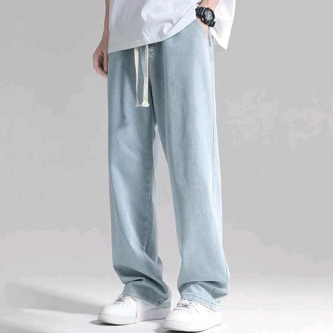 TERKINI Celana Jeans Pria Baggy Pants Gombrong Oversize Loose Straight Kulot Boyfriend Jeans Longgar