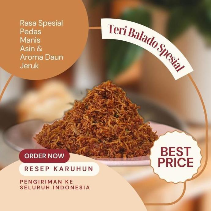 Foodx- Teri Tempe Balado Extra Pedas Aroma Daun Jeruk Makanan Siap Saji Masakan Ikan Asin Manis Food