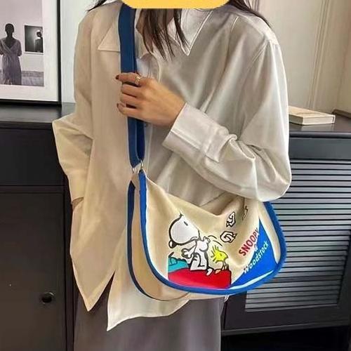 Tas Tote Bag Snoopy / Tas Bahu / Shoulder Bag / Tas Canvas Snoopy Premium Berwarna / Tas Selempang /