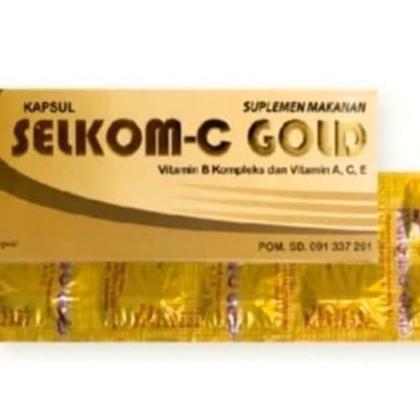Box Selkom Selcom C Gold, Suplemen, Multivitamin, B Kompleks, Vitamin A,  Vitamin C, Vitamin E